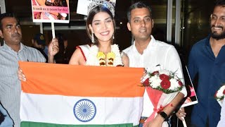 Mrs World Sargam Koushal Grand Welcome In Mumbai, India - India Won Mrs World Title After 21 Years