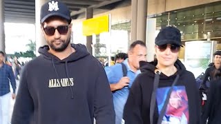 Katrina Kaif & Vicky Kaushal Back In Mumbai Spotted Mumbai Airport