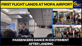 First flight lands at Mopa Airport. Passengers dance in excitement after landing