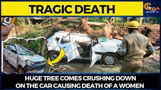 #Tragicdeath Huge tree comes crushing down on the car causing death of a women