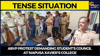 Tense Situation at Mapusa St Xavier's college. ABVP protest demanding student's council