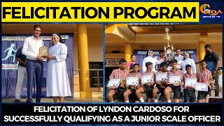 Felicitation of Lyndon Cardoso for successfully qualifying as a Junior Scale Officer