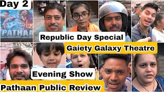 Pathaan Movie Public Review Day 2 Evening Show RepublicDay Special At GaietyGalaxy Theatre In Mumbai