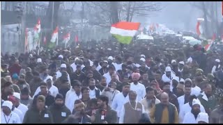 LIVE: Srinagar पहुंची Rahul Gandhi की Bharat Jodo Yatra |  पठान चौक से सोनवर चौक की तरफ कूच