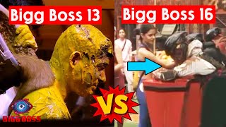 Bigg Boss 13 Vs Bigg Boss 16 Torture Task, Sidharth Shehnaaz Vs Priyanka Shiv Nimrit