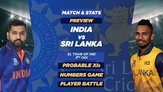 India vs Sri Lanka |  3rd ODI | Match Stats and Preview
