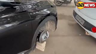 केशवपुरम थाना क्षेत्र में एक दिन पहले शोरूम से खरीदी KIA कार के टायर चोर चुरा ले गए
