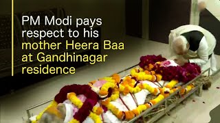 PM Modi pays respect to his mother Heera Baa at Gandhinagar residence