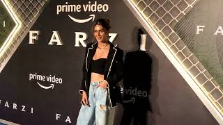 Bachchan Pandey Heroine And Akshay Kumar Costar Kriti Sanon Grand Entry At Farzi Webseries Premiere