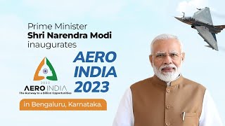 PM Shri Narendra Modi inaugurates Aero India 2023 in Bengaluru, Karnataka.