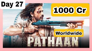 Pathaan Movie BoxOffice Collection Day 27 Worldwide,Bollywood 1st Film To Cross 1000Cr Without China