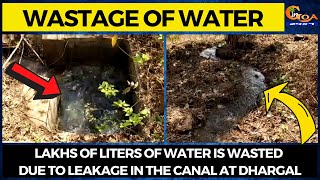 Lakhs of liters of water is wasted due to leakage in the canal at Dhargal.