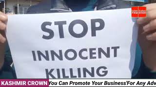 BJP unit budgam staged protest in budgam against killing of Kashmiri pandit