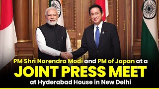 PM Shri Narendra Modi and PM of Japan at a Joint Press Meet at Hyderabad House in New Delhi |PM Modi
