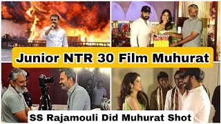 Junior NTR 30th Film Project Muhurat Shot Done By SS Rajamouli, Janhvi Kapoor, Prashanth Neel Joins