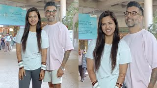 Newly Married Couple Dalljiet Kaur and Nik Patel Back From Honeymoon Spotted At Mumbai Airport