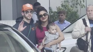 Priyanka Chopra With Nick Jonas and Daughter Malti Arrived In Mumbai After Long Time