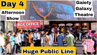 Bholaa Movie Huge Public Line Day 4 Afternoon Show At Gaiety Galaxy Theatre In Mumbai
