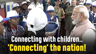 PM interacts with school students onboard the Vande Bharat Express in Telangana! | PM Modi