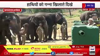 कर्नाटक के बांदीपुर टाइगर रिजर्व में पहुंचे PM मोदी, हाथियों को गन्ना खिलाते दिखे | JAN TV