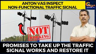 MLA Anton Vas inspects the non-functional traffic signal at MES College Junction.