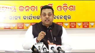 BJP National Spokesperson Dr. Sambit Patra addresses a press conference in Bhubaneswar, Odisha.