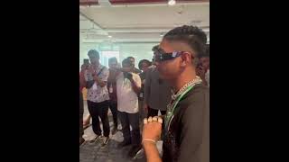????Rapper MC Stan bowls to Sachin Tendulkar❤️ in a meta event in Mumbai. #crictracker #ipl2023