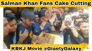 Salman Khan Fans Special Cake Cutting Of Kisi Ka Bhai Kisi Ki Jaan Movie At Gaiety Galaxy Theatre