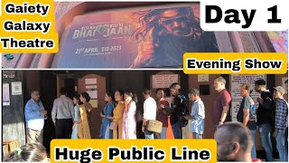 Kisi Ka Bhai Kisi Ki Jaan Movie Huge Public Line Day 1 Evening Show At Gaiety Galaxy Theatre, Mumbai