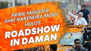 PM Shri Narendra Modi holds roadshow in Daman | BJP Live | PM Modi | Modi roadshow