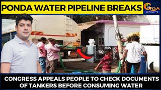 Congress appeals people to check documents of tankers before consuming water