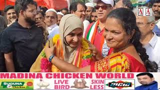 Shop to Shop Campaign Congress Party Candidate Kaneez Fatima Saheba at Chappal Bazar Market