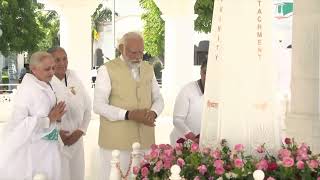 Prime Minister Narendra Modi pays floral tribute at Shantivan Complex, Brahm kumaris