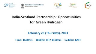 Virtual Roundtable on India-Scotland Partnership: Opportunities for Green Hydrogen