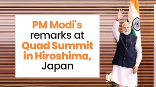 PM Shri Narendra Modi's remarks at Quad Summit in Hiroshima, Japan | BJP Live | PM Modi Live
