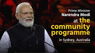 Prime Minister Narendra Modi at the community programme in Sydney, Australia