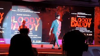 Shahid Kapoor Grand Entry At Bloody Daddy Trailer Launch In Mumbai
