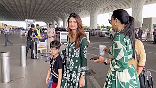 Shweta Tiwari Dikhi Beti Palak Aur Beta Reyansh Ke Sath Mumbai Airport Par