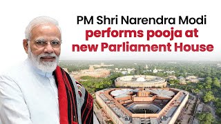PM Shri Narendra Modi performs pooja at new Parliament House | BJP Live #MyParliamentMyPride