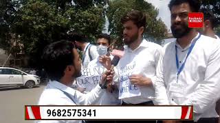 Students protest for refund of fee inside government medical College jammu