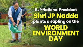 BJP National President Shri JP Nadda plants a sapling on the #WorldEnvironmentDay #bjp