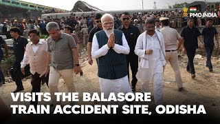 Prime Minister Narendra Modi visits the Balasore train accident site, Odisha l PMO