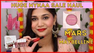Huge Nykaa Festive Sale Haul - Upto 60% off | Maybelline, Nykaa, mars & More | Nidhi Katiyar