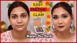Easy glowy DIWALI MAKEUP for beginners ft. The Shystyles Palette @shystyles2109 #makeup