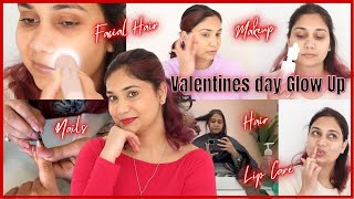 I did GLOW UP Routine for Valentine's Day | Hair, Nails, Skincare & Makeup | Nidhi katiyar