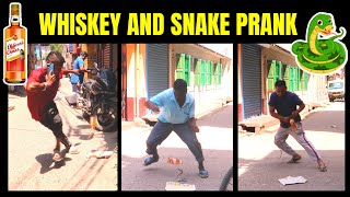 Snake & Whisky Prank | रोड में व्हिस्की पारा है उठाओगे तो साप दसेगा | @Cocktailsindia