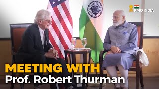 Prime Minister Narendra Modi meets Prof. Robert Thurman in New York