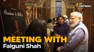 Prime Minister Narendra Modi meets Falguni Shah