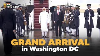 Prime Minister Narendra Modi arrives at the Joint Base Andrews, Washington DC