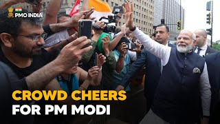 People gather in large numbers as PM Modi departs from hotel in New York
